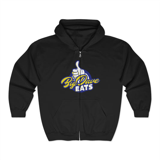 Big Dave Eats Zip Hoodie - Cozy Style, Casual Gift, Foodie Fashion, Cooking Enthusiast Apparel, Chef Hoodie