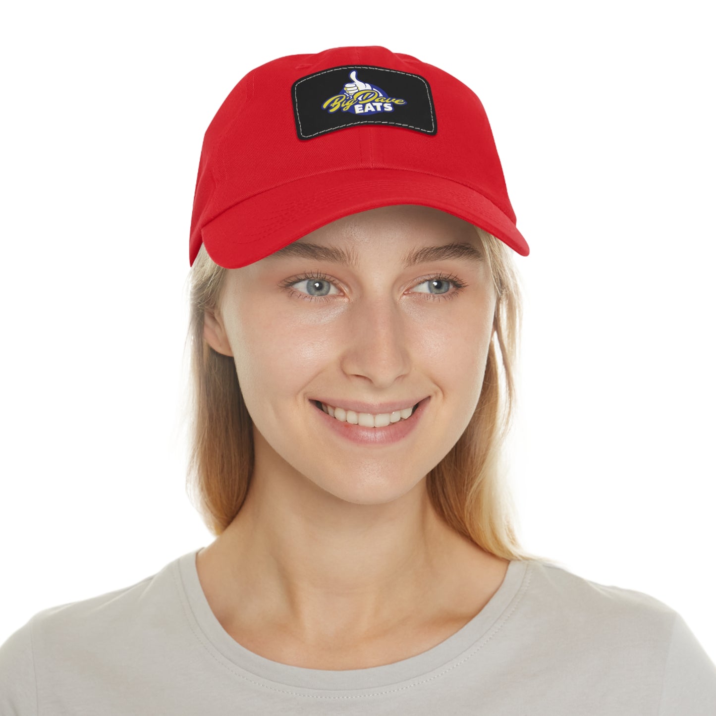 Stylish Leather Patch Dad Hat, Custom Cap for Foodies, Casual Headwear, Perfect Gift for Dads & Grilling Enthusiasts