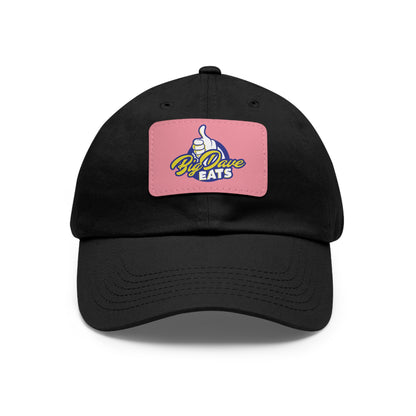 Stylish Leather Patch Dad Hat, Custom Cap for Foodies, Casual Headwear, Perfect Gift for Dads & Grilling Enthusiasts