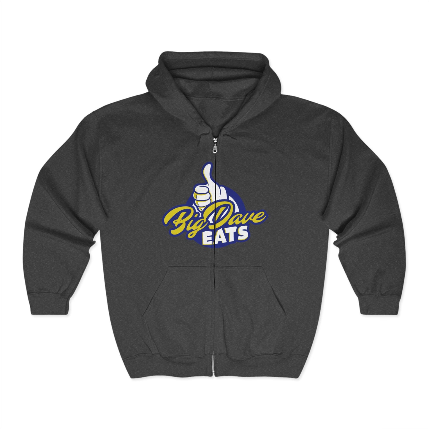 Big Dave Eats Zip Hoodie - Cozy Style, Casual Gift, Foodie Fashion, Cooking Enthusiast Apparel, Chef Hoodie