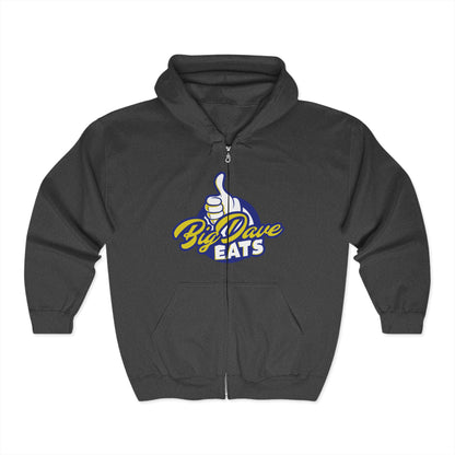 Big Dave Eats Zip Hoodie - Cozy Style, Casual Gift, Foodie Fashion, Cooking Enthusiast Apparel, Chef Hoodie