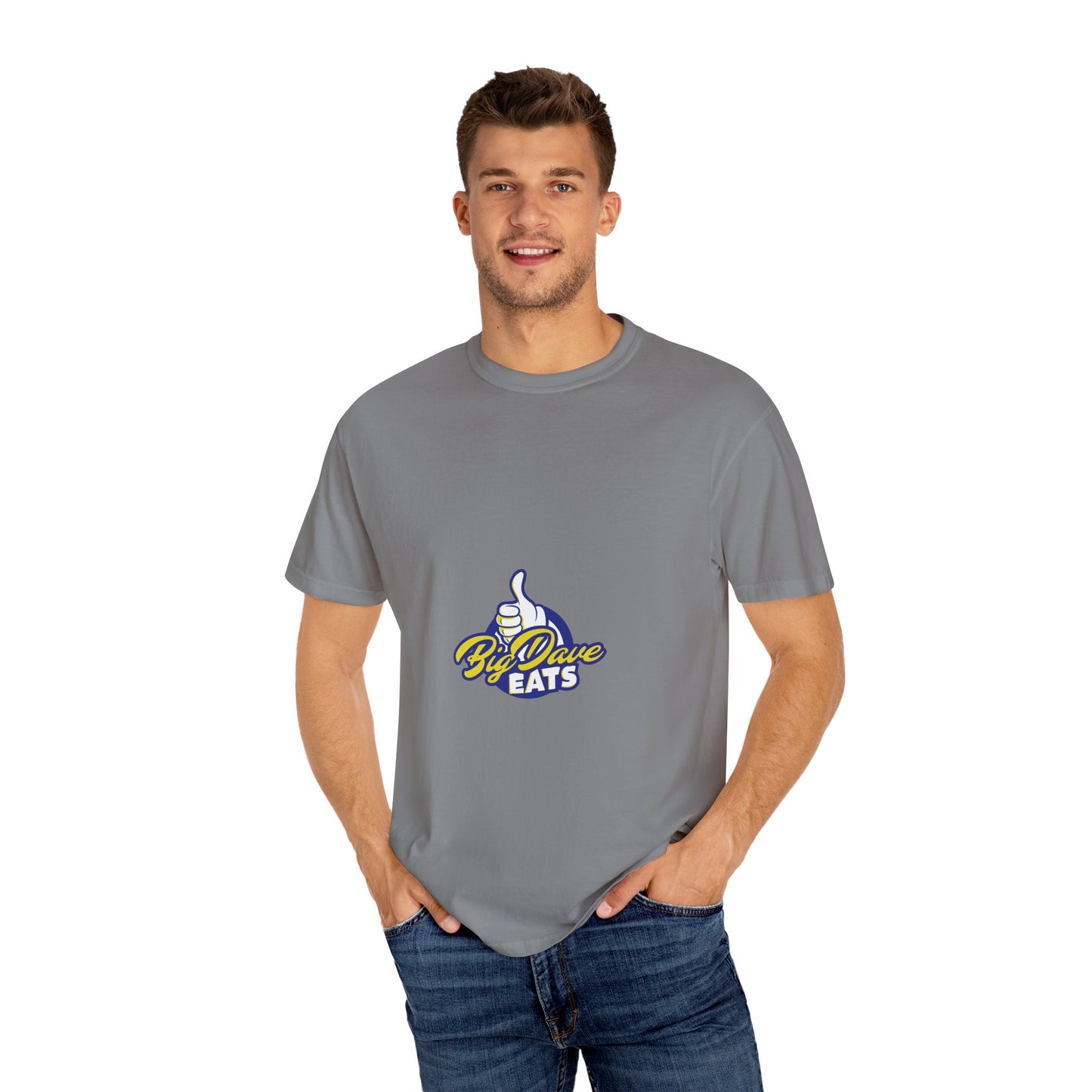 Unisex Garment-Dyed T-Shirt with 'By Dave Eats' Design, Casual Wear, Foodie Gift, Comfortable Everyday Tee, Great for BBQs and Parties