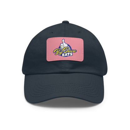 Stylish Leather Patch Dad Hat, Custom Cap for Foodies, Casual Headwear, Perfect Gift for Dads & Grilling Enthusiasts