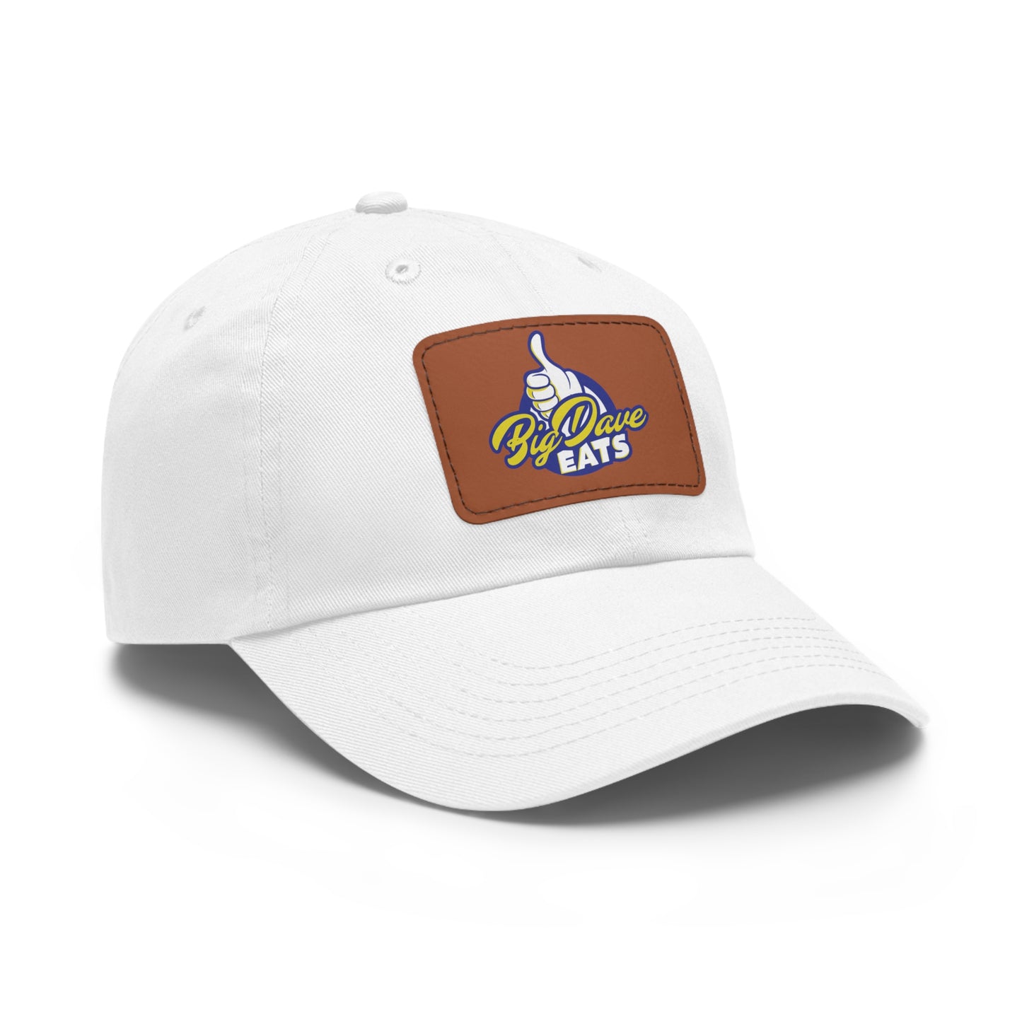 Stylish Leather Patch Dad Hat, Custom Cap for Foodies, Casual Headwear, Perfect Gift for Dads & Grilling Enthusiasts