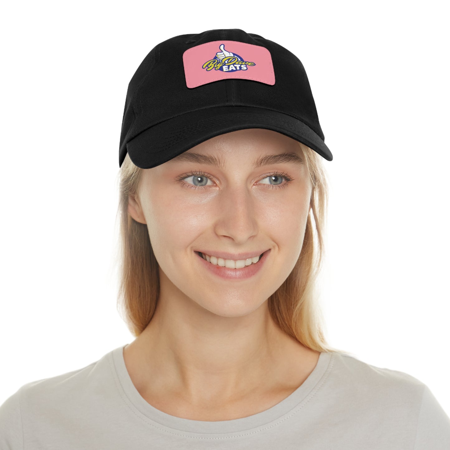 Stylish Leather Patch Dad Hat, Custom Cap for Foodies, Casual Headwear, Perfect Gift for Dads & Grilling Enthusiasts