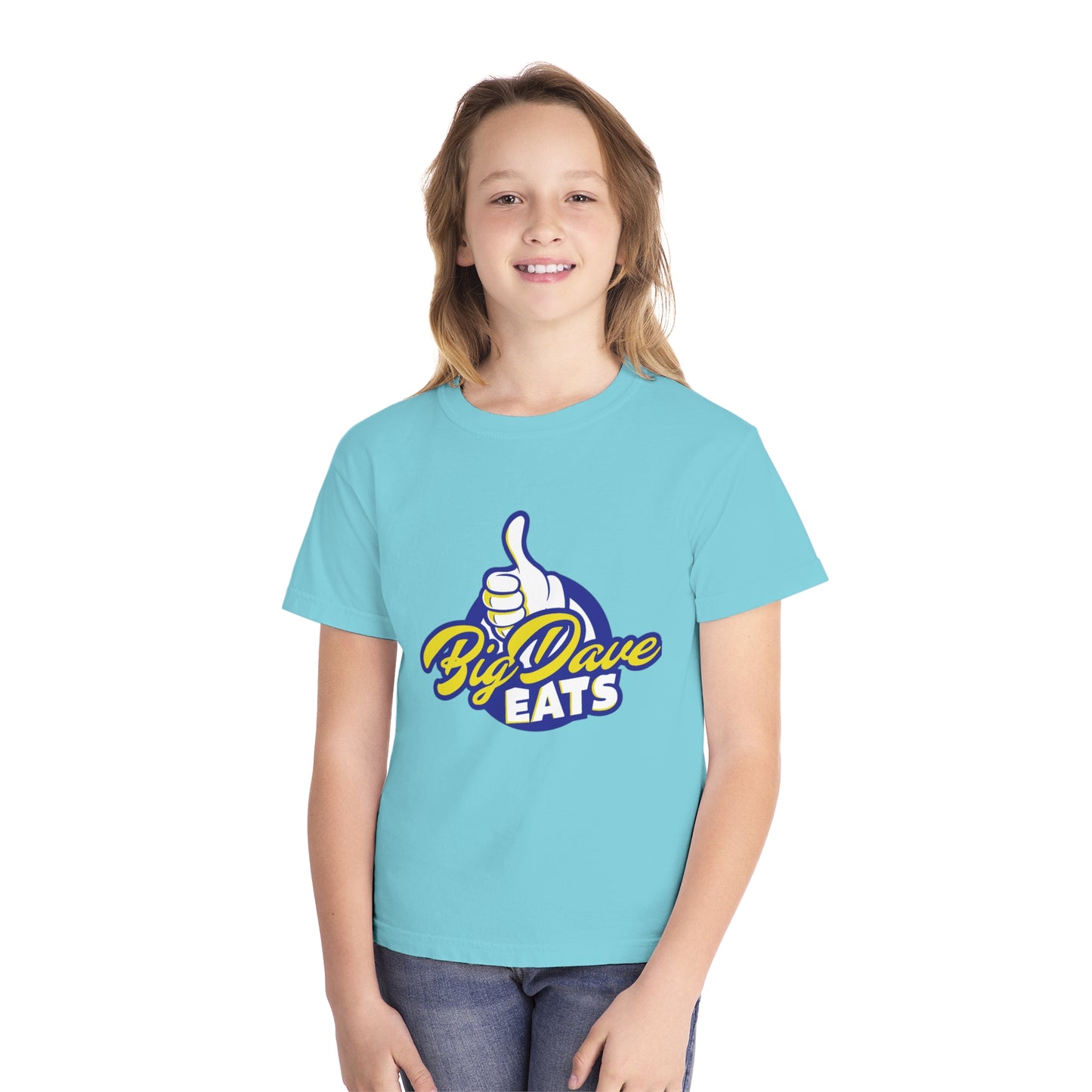 Youth Midweight Tee - Big Dave Eats, Fun T-Shirt for Kids, Perfect for Food Lovers, Casual Wear, Birthday Gift, Summer Style