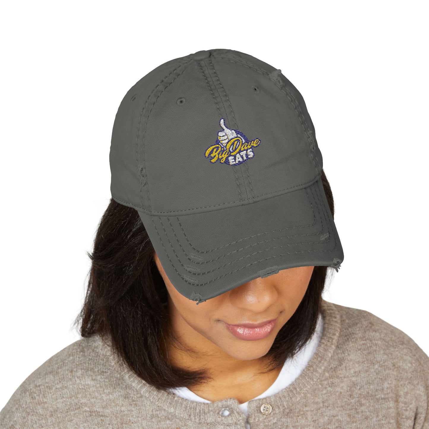 Distressed Dad Hat with Vintage Embroidery - Casual Style, Perfect Gift for Dads, Birthdays, Father's Day, Outdoors