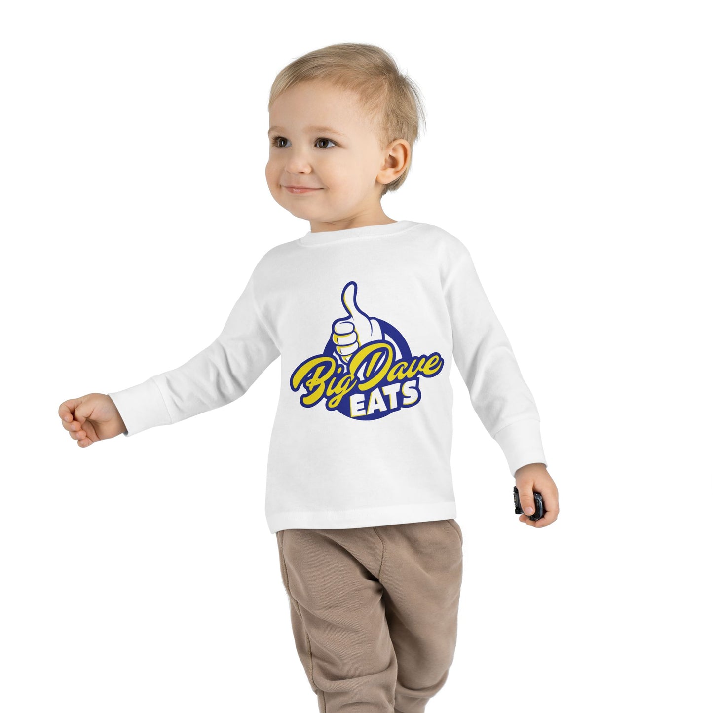 Toddler Long Sleeve Tee - Big Dave Eats, Gift for Kids, Casual Wear, Birthday Celebration, Family Gatherings, Fun Outfits