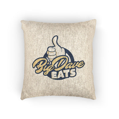 Big Dave Eats Woven Pillow, Cozy Home Decor, Funny Throw Pillows, Kitchen Accent, Gift for Food Lovers, Unique Couch Cushion