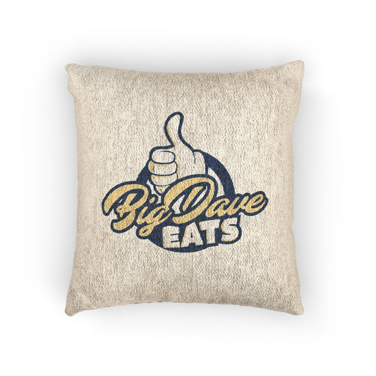 Big Dave Eats Woven Pillow, Cozy Home Decor, Funny Throw Pillows, Kitchen Accent, Gift for Food Lovers, Unique Couch Cushion