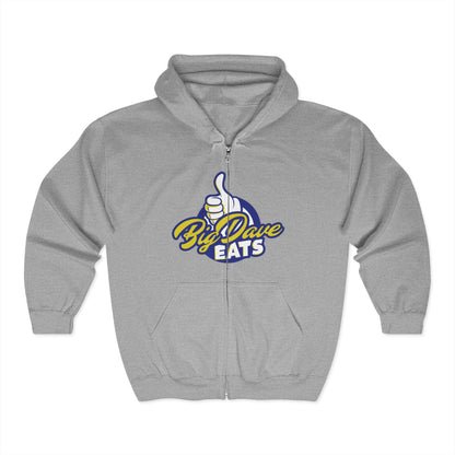 Big Dave Eats Zip Hoodie - Cozy Style, Casual Gift, Foodie Fashion, Cooking Enthusiast Apparel, Chef Hoodie