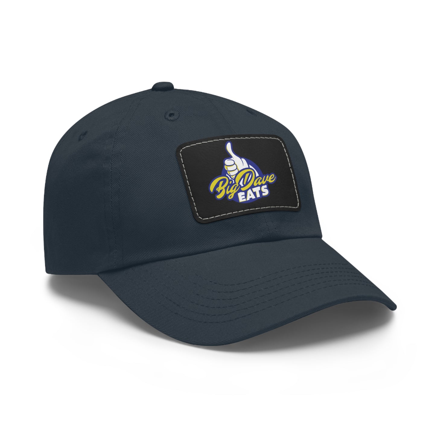 Stylish Leather Patch Dad Hat, Custom Cap for Foodies, Casual Headwear, Perfect Gift for Dads & Grilling Enthusiasts