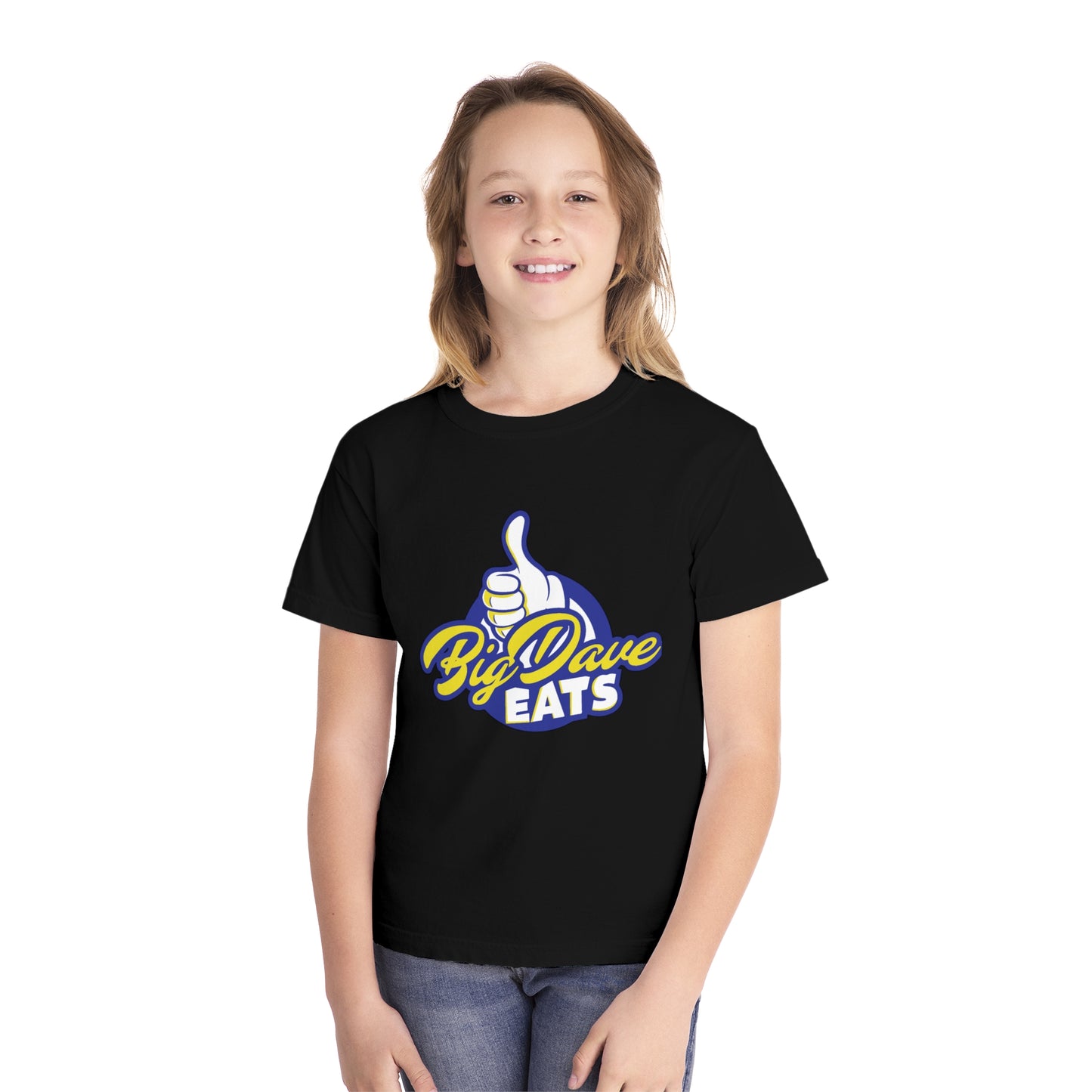 Youth Midweight Tee - Big Dave Eats, Fun T-Shirt for Kids, Perfect for Food Lovers, Casual Wear, Birthday Gift, Summer Style