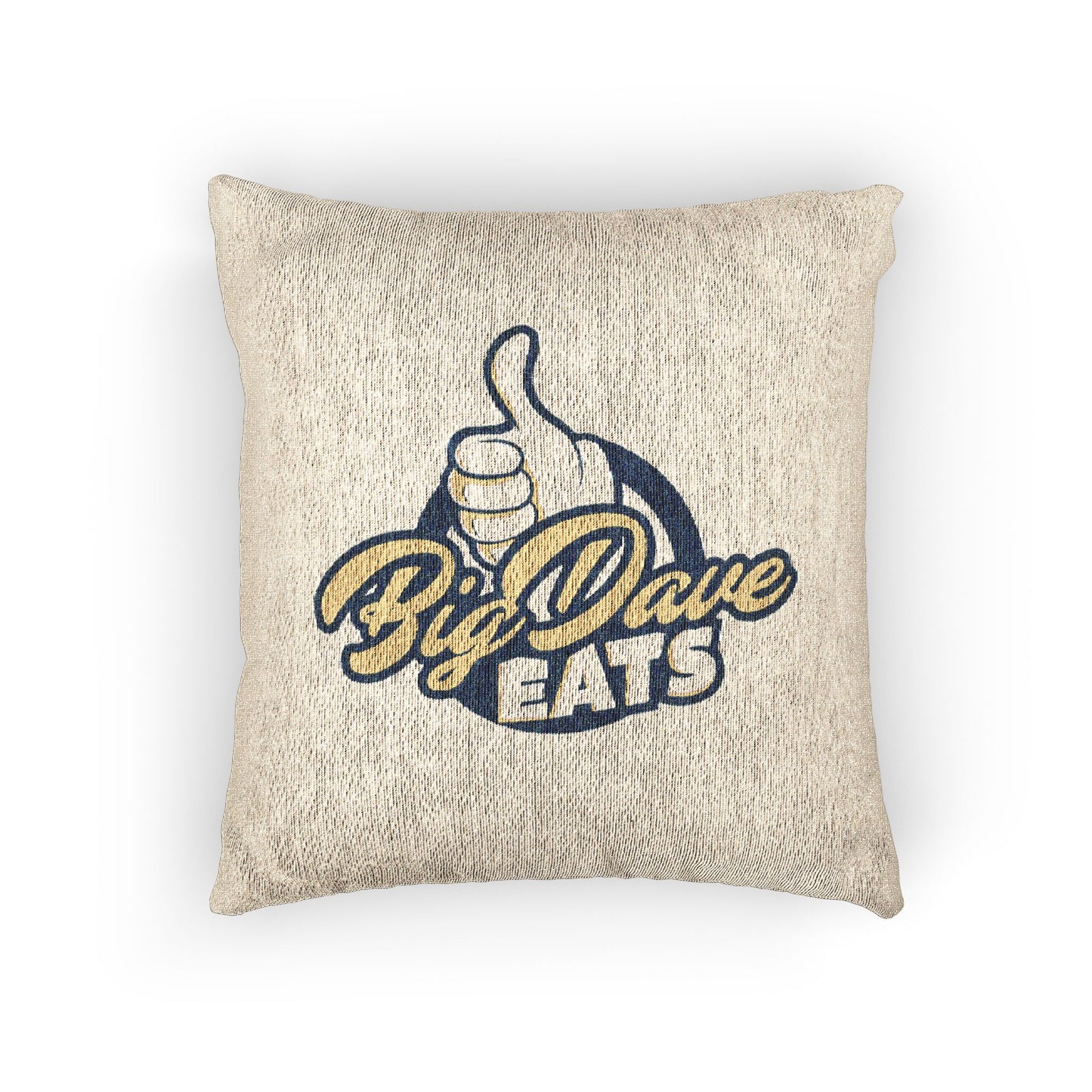 Big Dave Eats Woven Pillow, Cozy Home Decor, Funny Throw Pillows, Kitchen Accent, Gift for Food Lovers, Unique Couch Cushion
