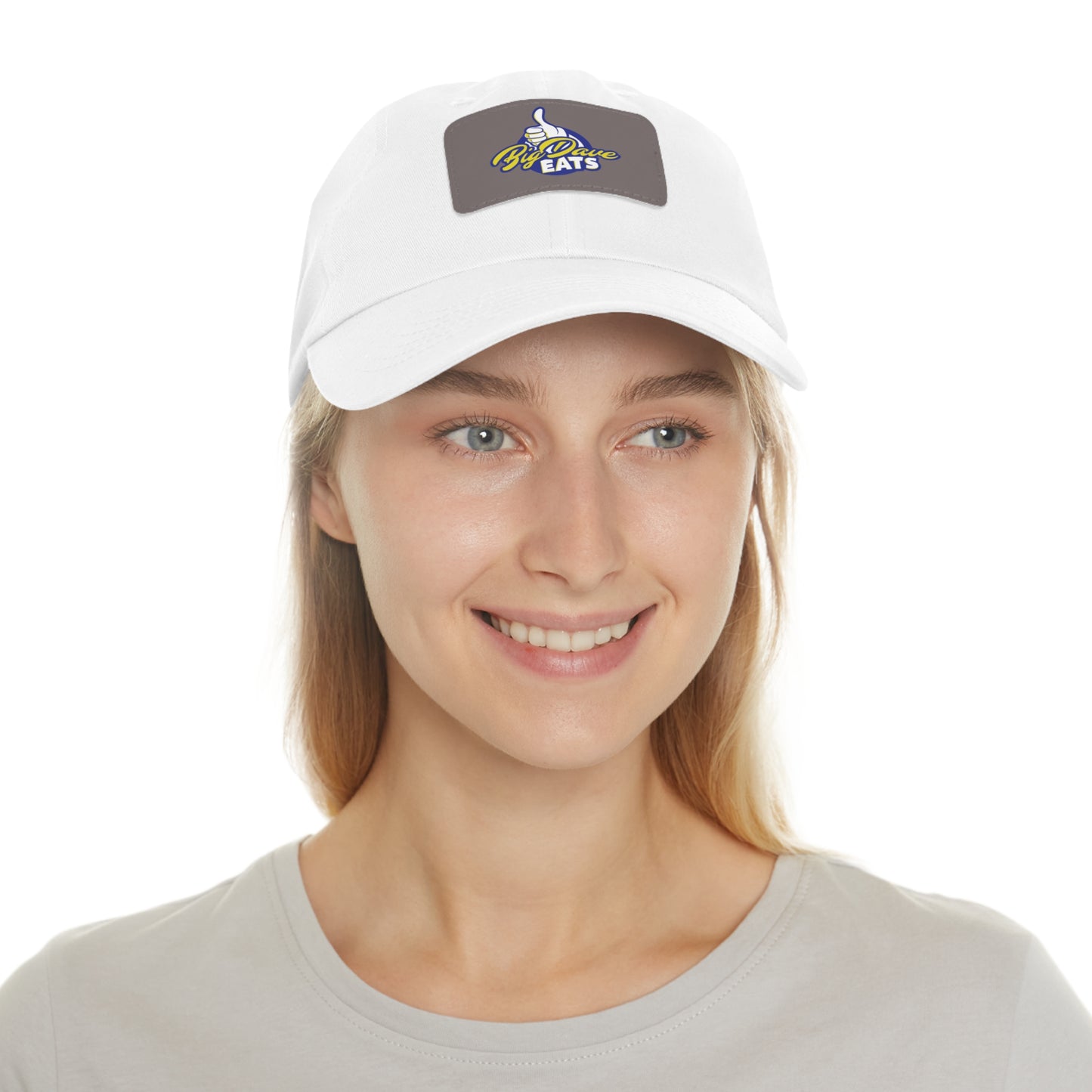 Stylish Leather Patch Dad Hat, Custom Cap for Foodies, Casual Headwear, Perfect Gift for Dads & Grilling Enthusiasts