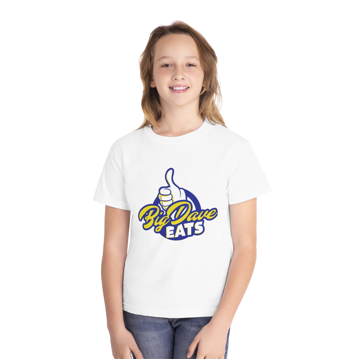 Youth Midweight Tee - Big Dave Eats, Fun T-Shirt for Kids, Perfect for Food Lovers, Casual Wear, Birthday Gift, Summer Style
