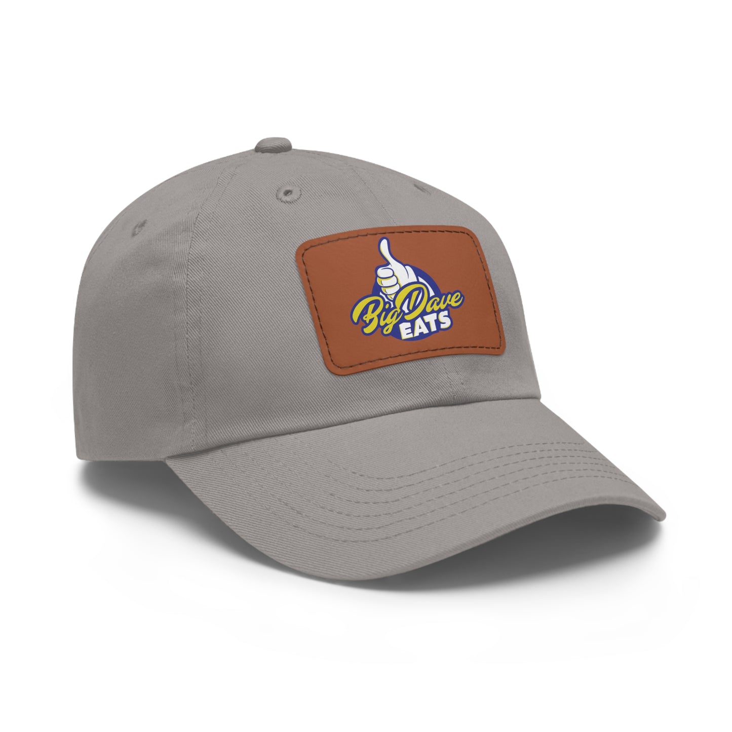 Stylish Leather Patch Dad Hat, Custom Cap for Foodies, Casual Headwear, Perfect Gift for Dads & Grilling Enthusiasts