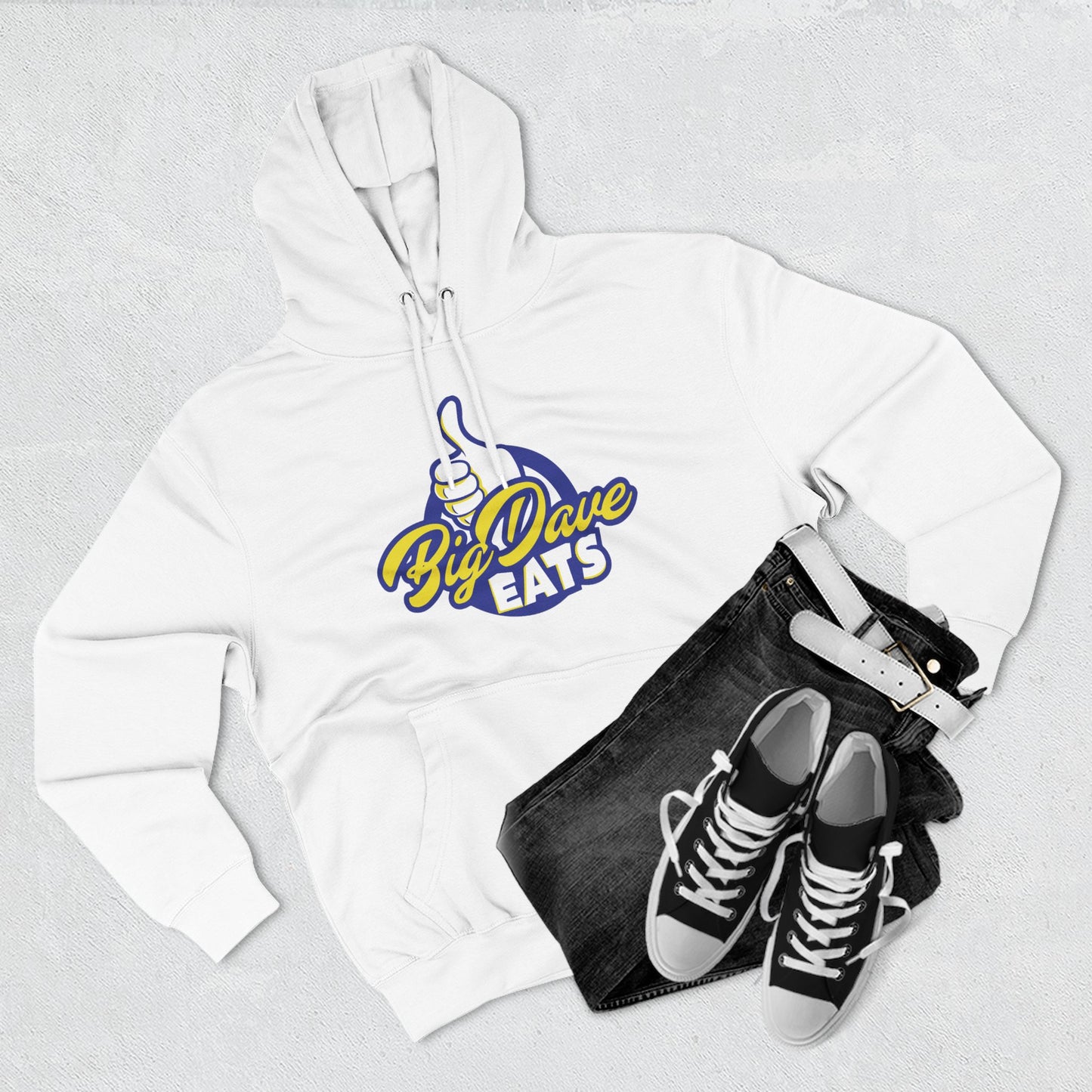 Big Dave Eats Fleece Hoodie, Cozy Sweatshirt, Foodie Gift, Unisex Pullover, Lightweight Hoodie, Fun Culinary Apparel