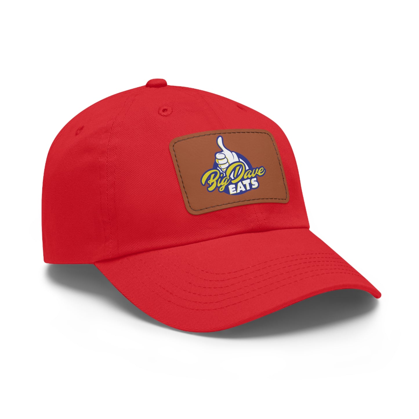 Stylish Leather Patch Dad Hat, Custom Cap for Foodies, Casual Headwear, Perfect Gift for Dads & Grilling Enthusiasts