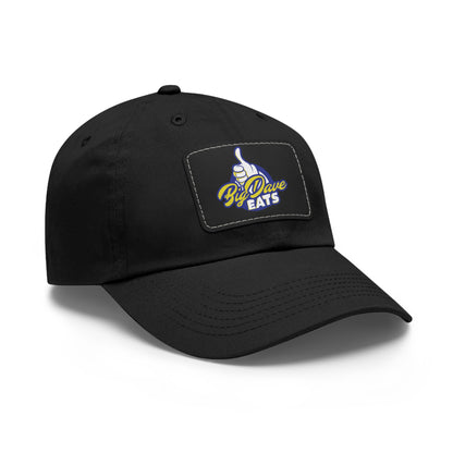 Stylish Leather Patch Dad Hat, Custom Cap for Foodies, Casual Headwear, Perfect Gift for Dads & Grilling Enthusiasts