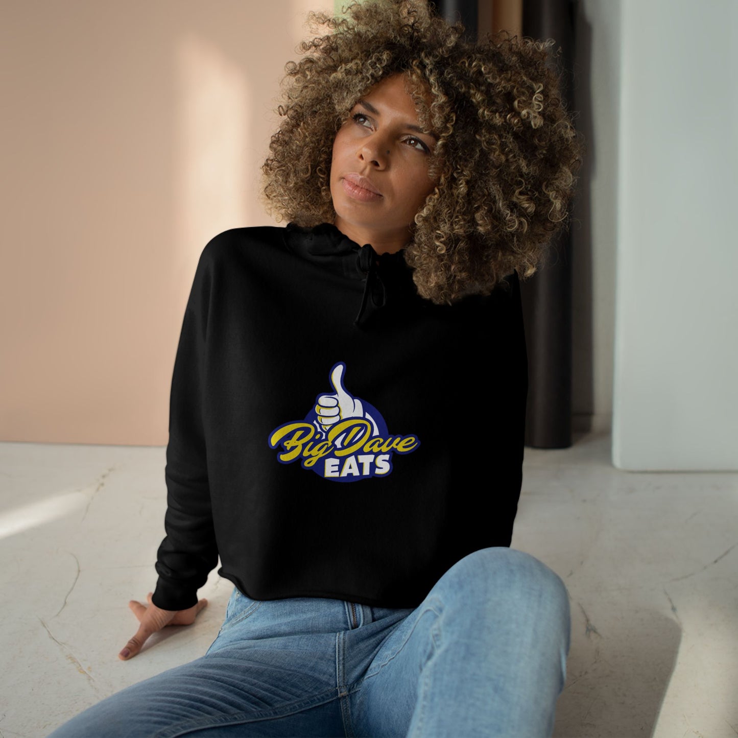 Fun Foodie Crop Hoodie - Big Dave EATS, Casual Wear, Gift for Food Lovers, Spring Fashion, Trendy Outfit