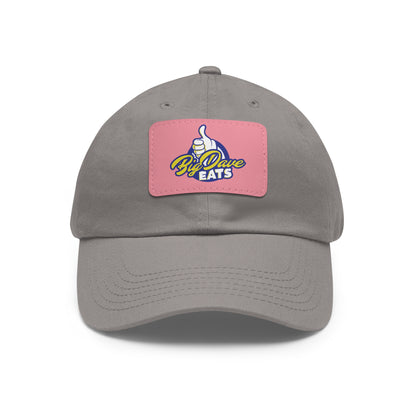 Stylish Leather Patch Dad Hat, Custom Cap for Foodies, Casual Headwear, Perfect Gift for Dads & Grilling Enthusiasts