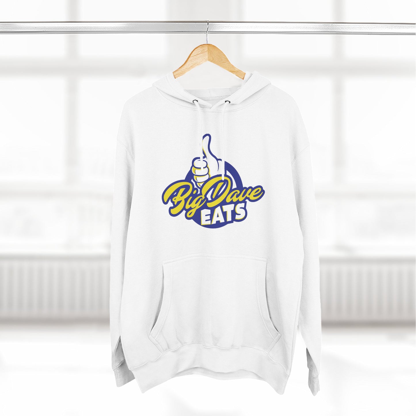 Big Dave Eats Fleece Hoodie, Cozy Sweatshirt, Foodie Gift, Unisex Pullover, Lightweight Hoodie, Fun Culinary Apparel