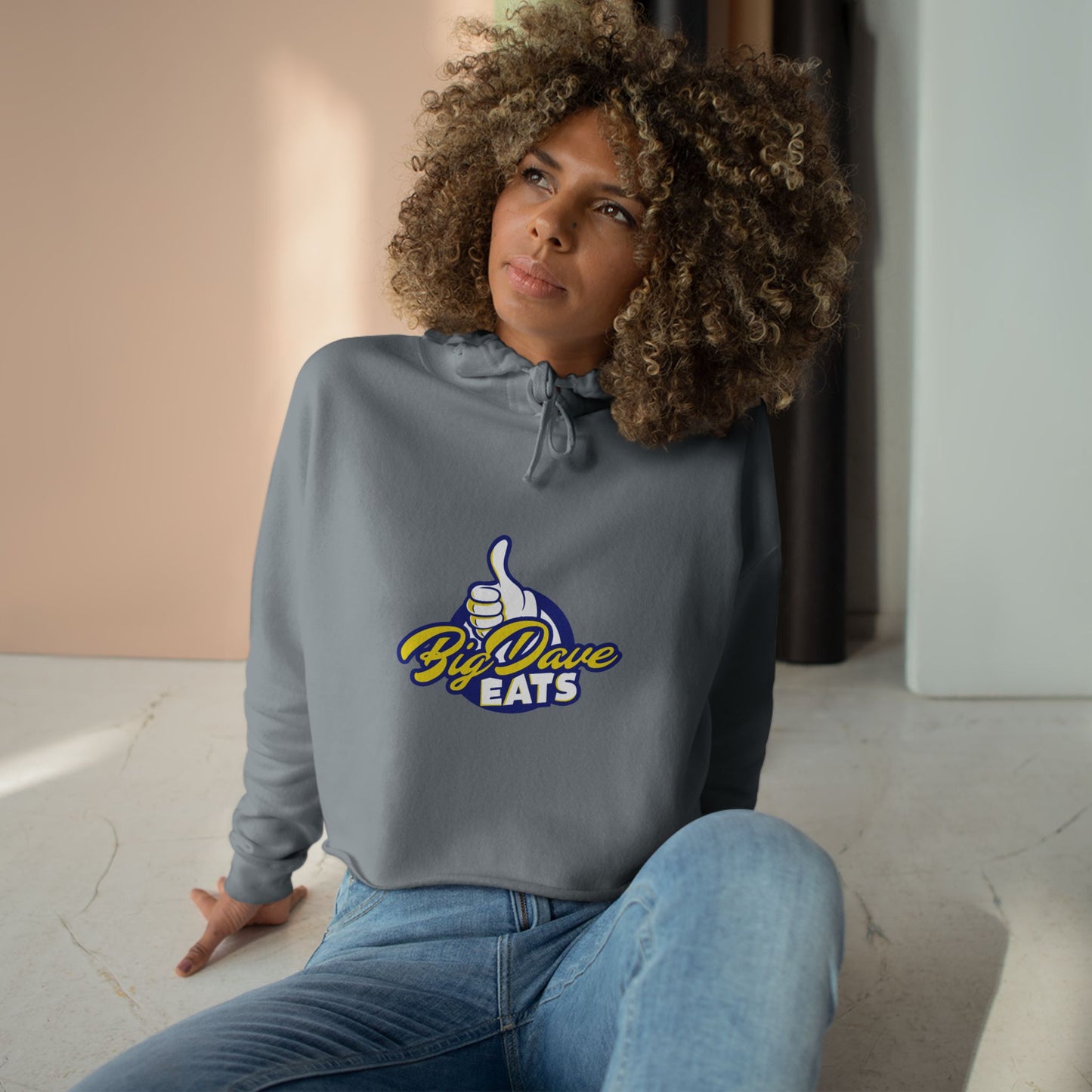 Fun Foodie Crop Hoodie - Big Dave EATS, Casual Wear, Gift for Food Lovers, Spring Fashion, Trendy Outfit