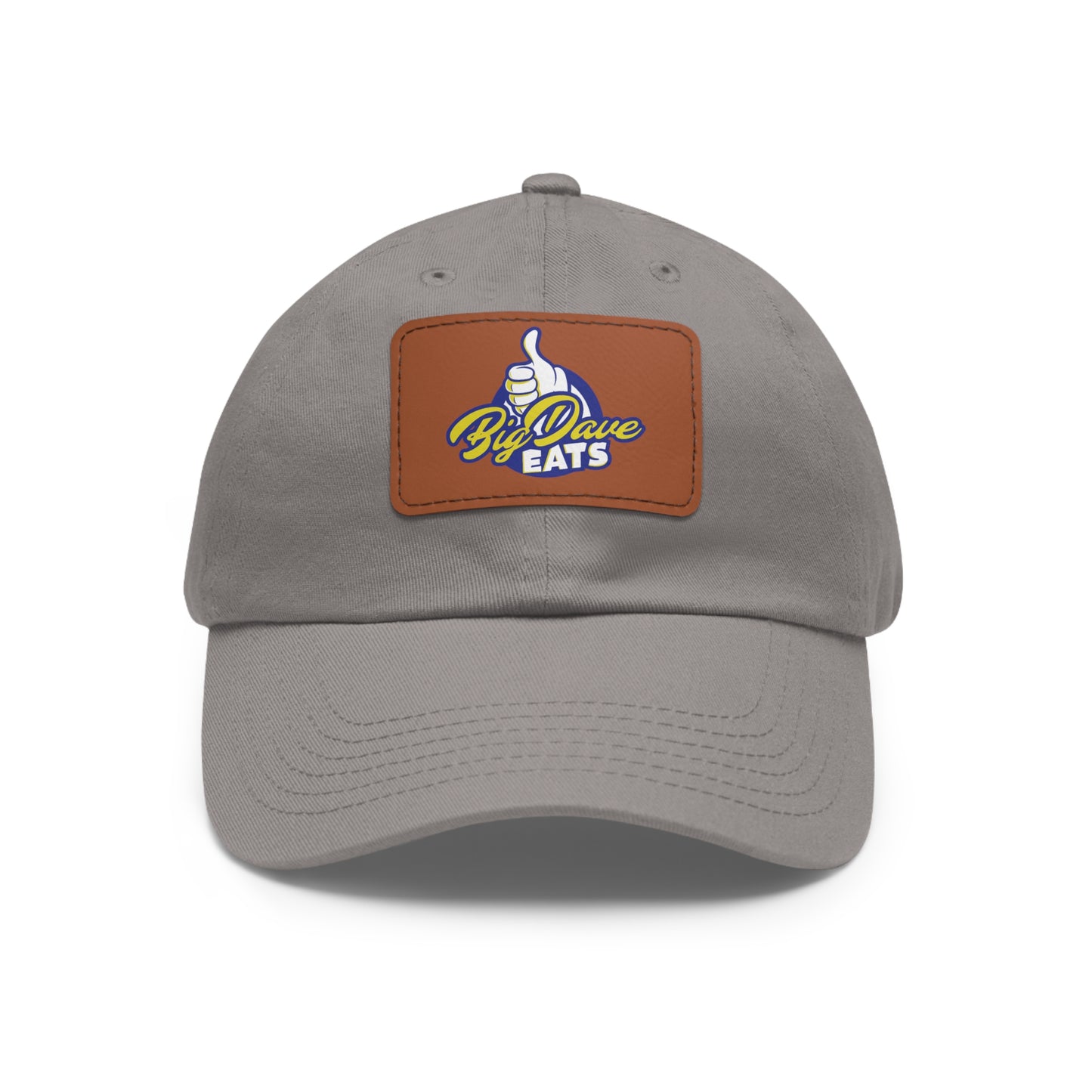 Stylish Leather Patch Dad Hat, Custom Cap for Foodies, Casual Headwear, Perfect Gift for Dads & Grilling Enthusiasts