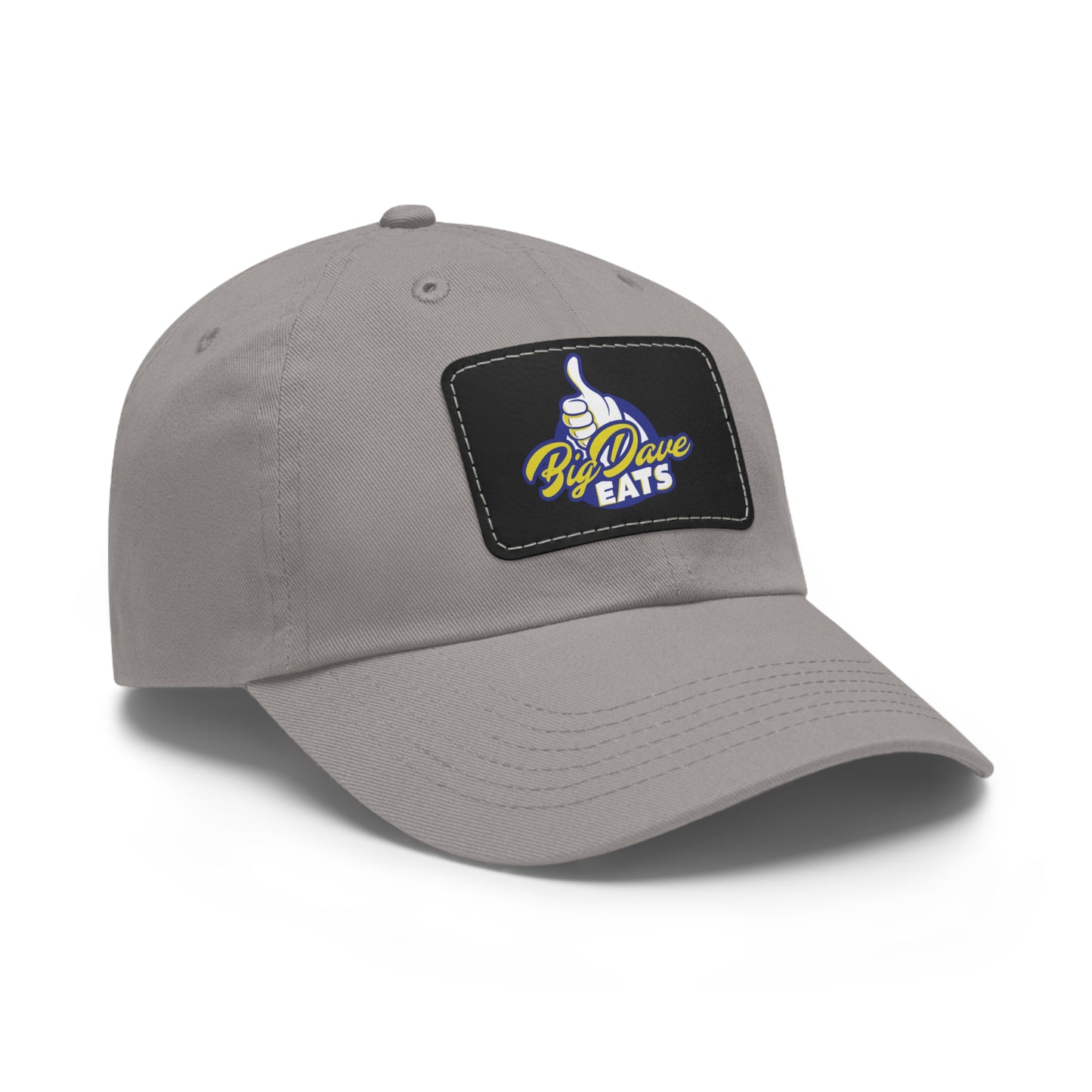 Stylish Leather Patch Dad Hat, Custom Cap for Foodies, Casual Headwear, Perfect Gift for Dads & Grilling Enthusiasts