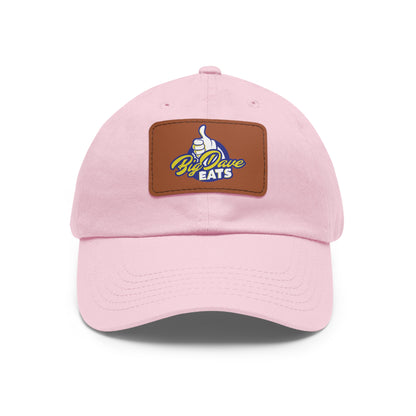 Stylish Leather Patch Dad Hat, Custom Cap for Foodies, Casual Headwear, Perfect Gift for Dads & Grilling Enthusiasts