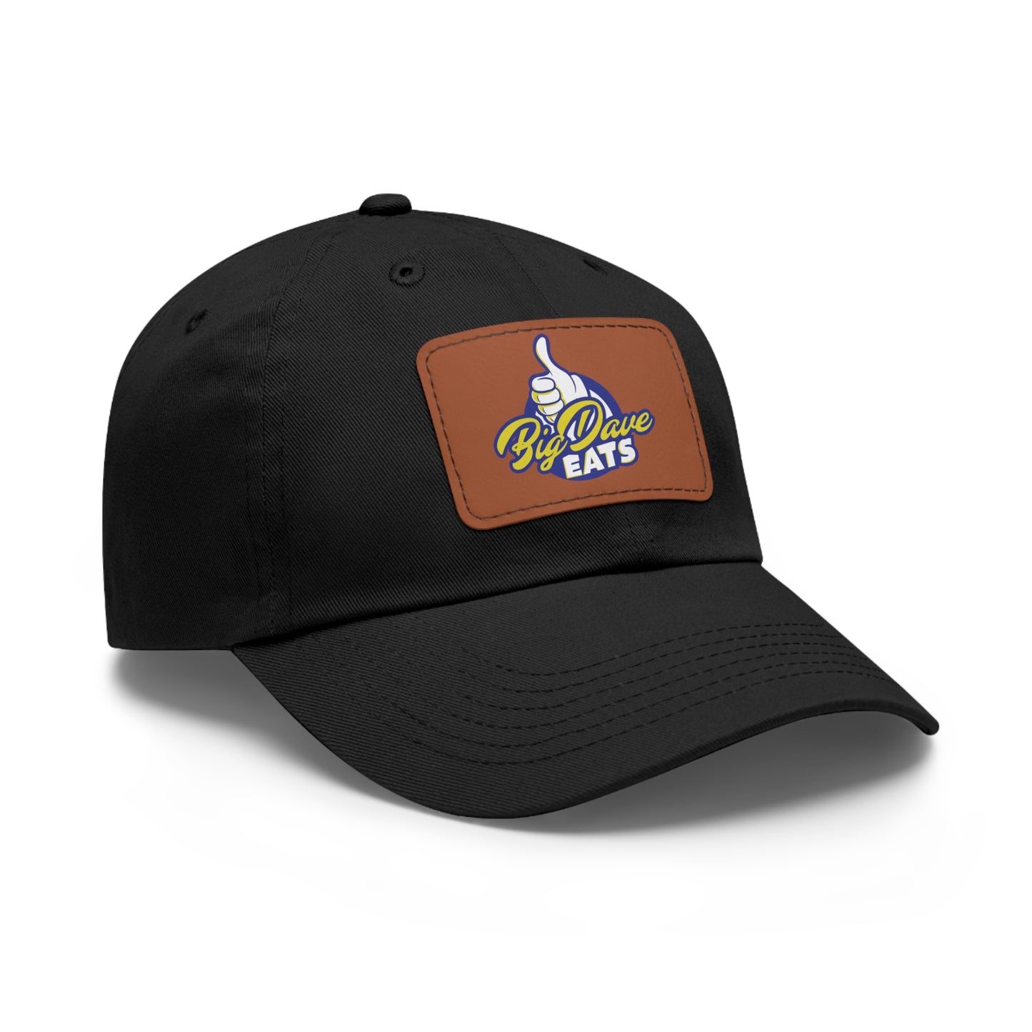 Stylish Leather Patch Dad Hat, Custom Cap for Foodies, Casual Headwear, Perfect Gift for Dads & Grilling Enthusiasts