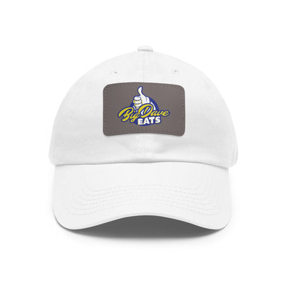 Stylish Leather Patch Dad Hat, Custom Cap for Foodies, Casual Headwear, Perfect Gift for Dads & Grilling Enthusiasts