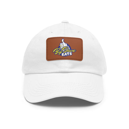 Stylish Leather Patch Dad Hat, Custom Cap for Foodies, Casual Headwear, Perfect Gift for Dads & Grilling Enthusiasts