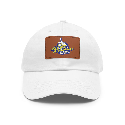 Stylish Leather Patch Dad Hat, Custom Cap for Foodies, Casual Headwear, Perfect Gift for Dads & Grilling Enthusiasts