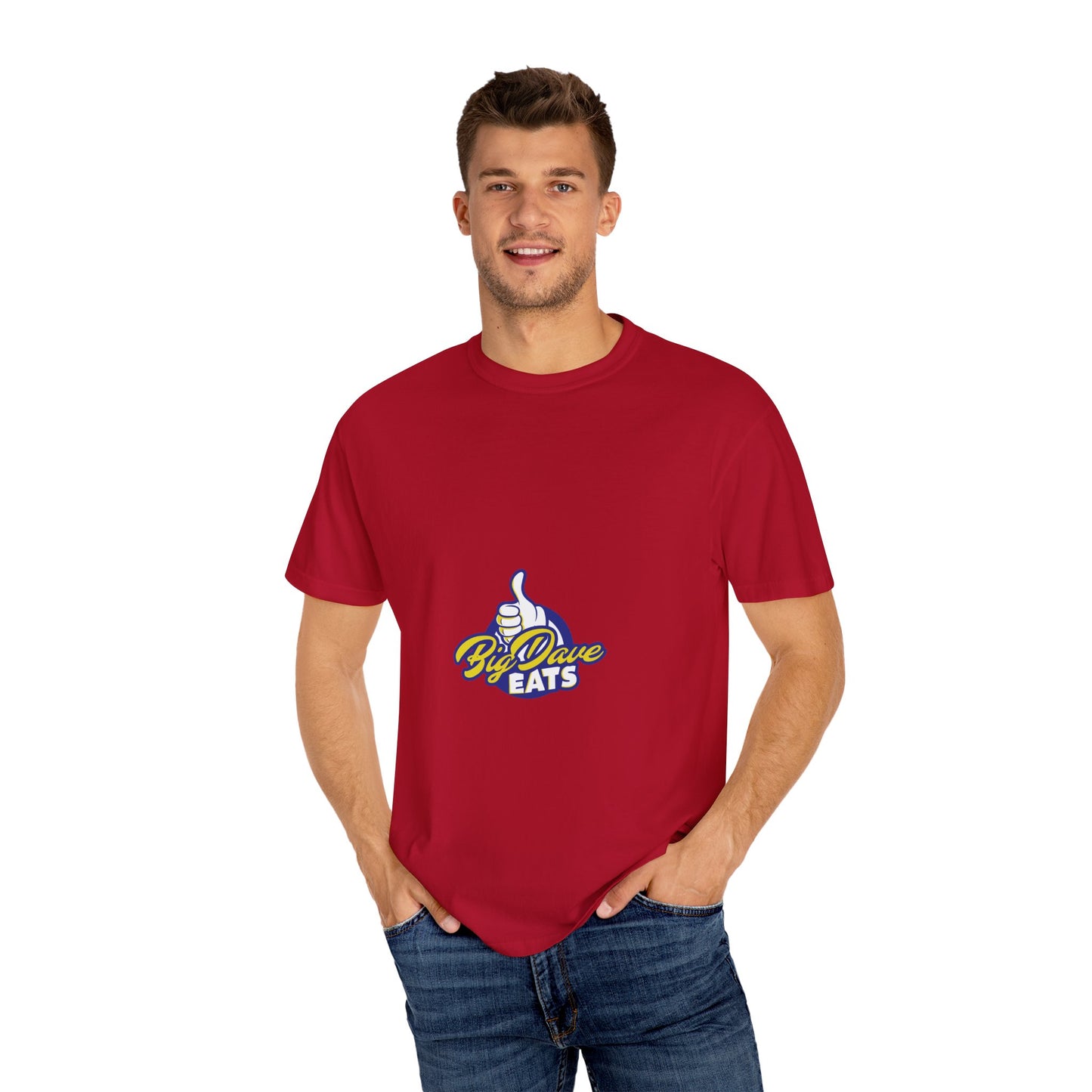 Unisex Garment-Dyed T-Shirt with 'By Dave Eats' Design, Casual Wear, Foodie Gift, Comfortable Everyday Tee, Great for BBQs and Parties
