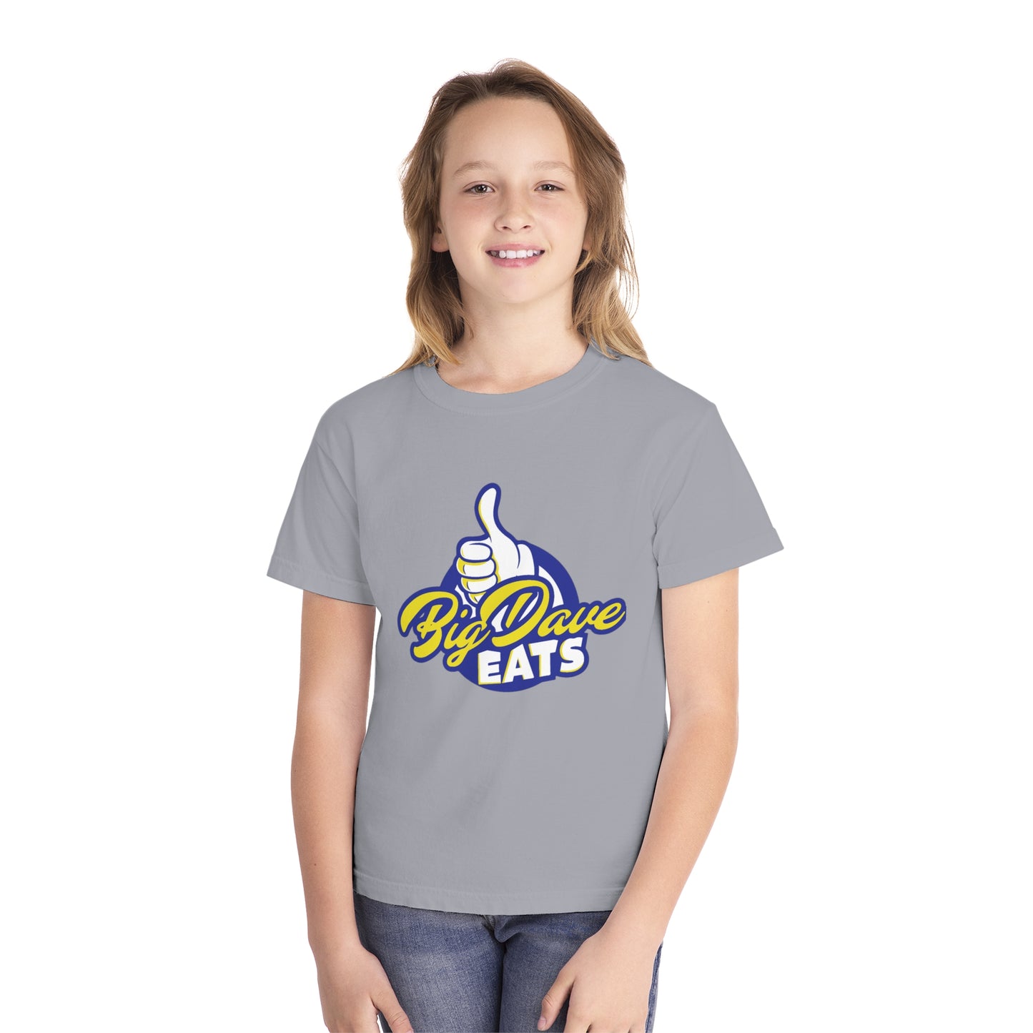 Youth Midweight Tee - Big Dave Eats, Fun T-Shirt for Kids, Perfect for Food Lovers, Casual Wear, Birthday Gift, Summer Style
