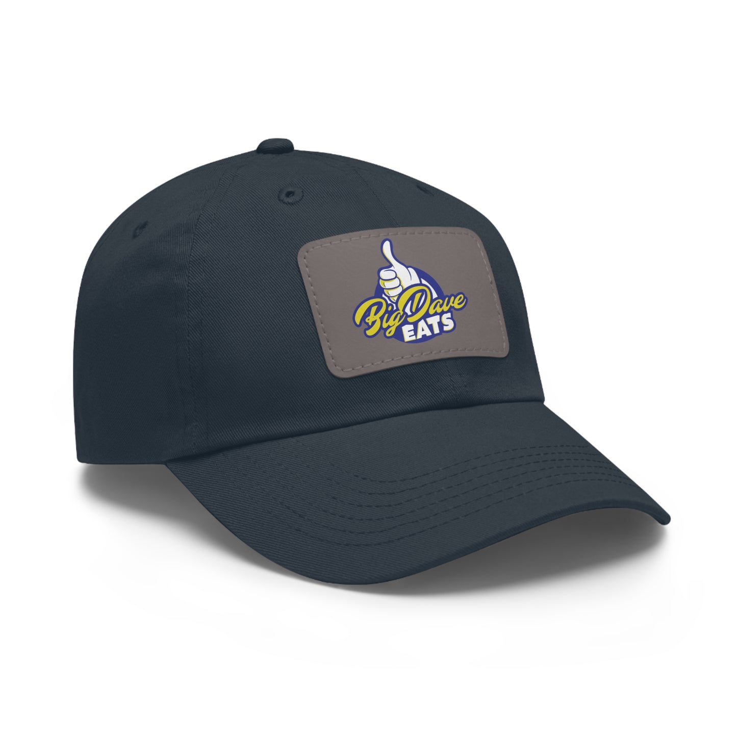 Stylish Leather Patch Dad Hat, Custom Cap for Foodies, Casual Headwear, Perfect Gift for Dads & Grilling Enthusiasts
