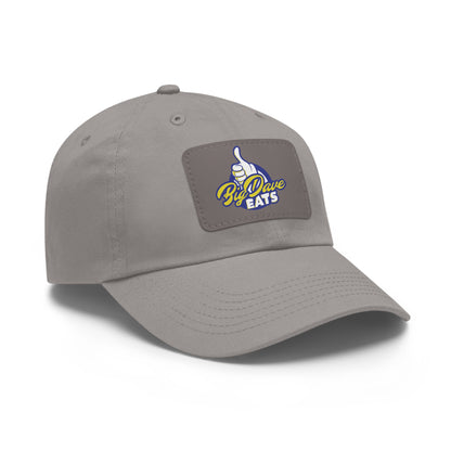 Stylish Leather Patch Dad Hat, Custom Cap for Foodies, Casual Headwear, Perfect Gift for Dads & Grilling Enthusiasts