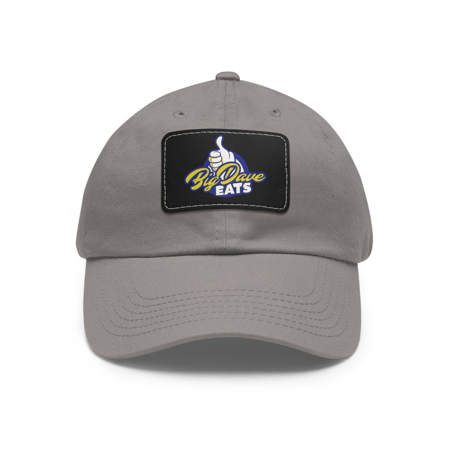 Stylish Leather Patch Dad Hat, Custom Cap for Foodies, Casual Headwear, Perfect Gift for Dads & Grilling Enthusiasts