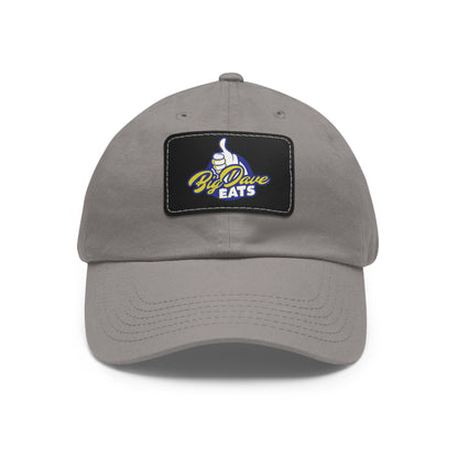 Stylish Leather Patch Dad Hat, Custom Cap for Foodies, Casual Headwear, Perfect Gift for Dads & Grilling Enthusiasts