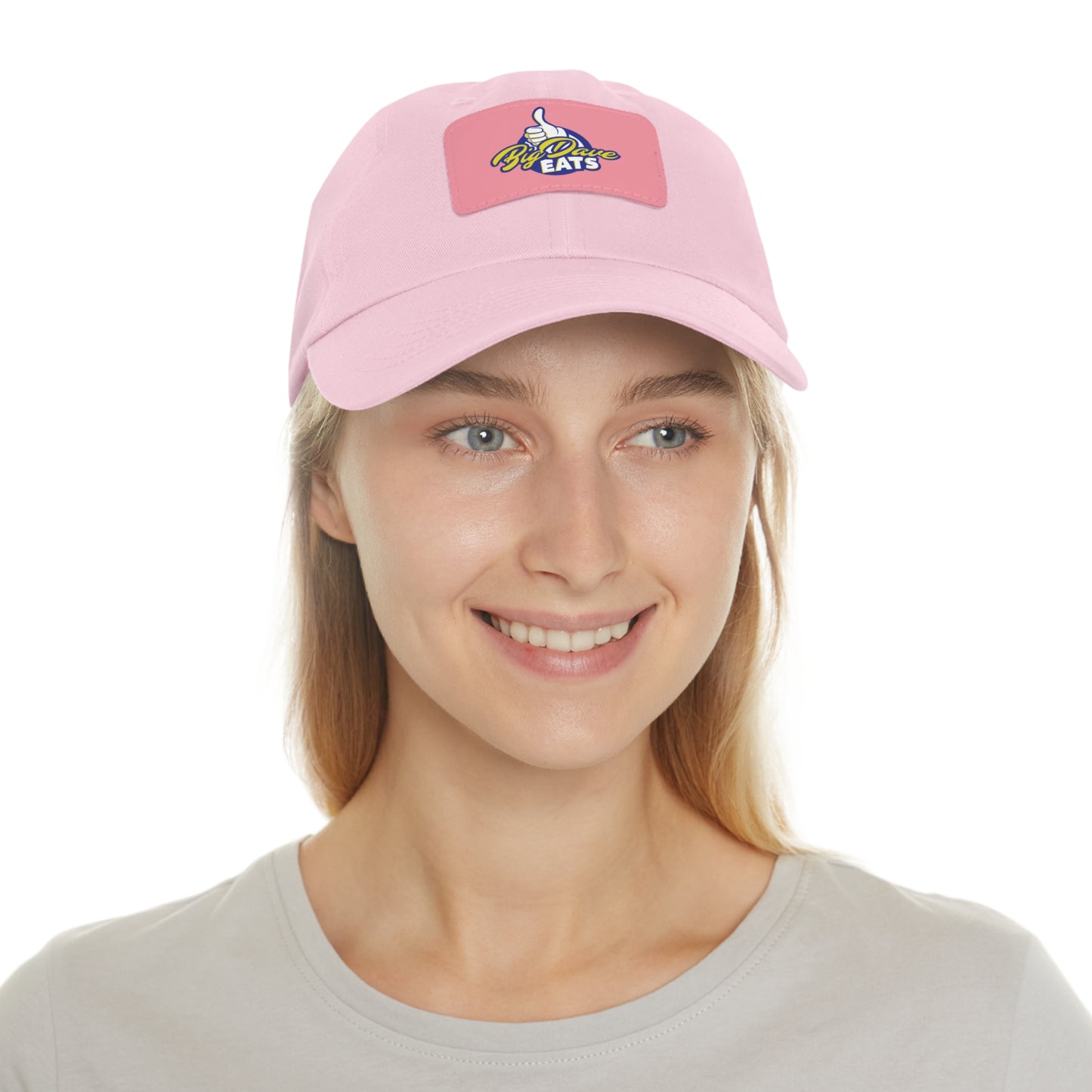 Stylish Leather Patch Dad Hat, Custom Cap for Foodies, Casual Headwear, Perfect Gift for Dads & Grilling Enthusiasts