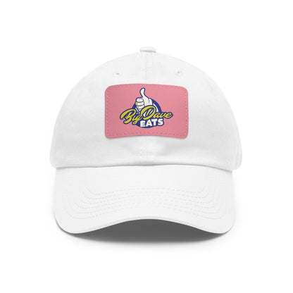 Stylish Leather Patch Dad Hat, Custom Cap for Foodies, Casual Headwear, Perfect Gift for Dads & Grilling Enthusiasts