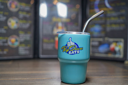 Mini cup with lid and metal straw